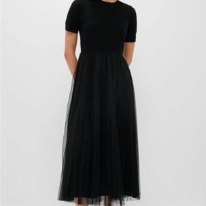 Tuckernuck Black Short Sleeve Knit Welton Dress